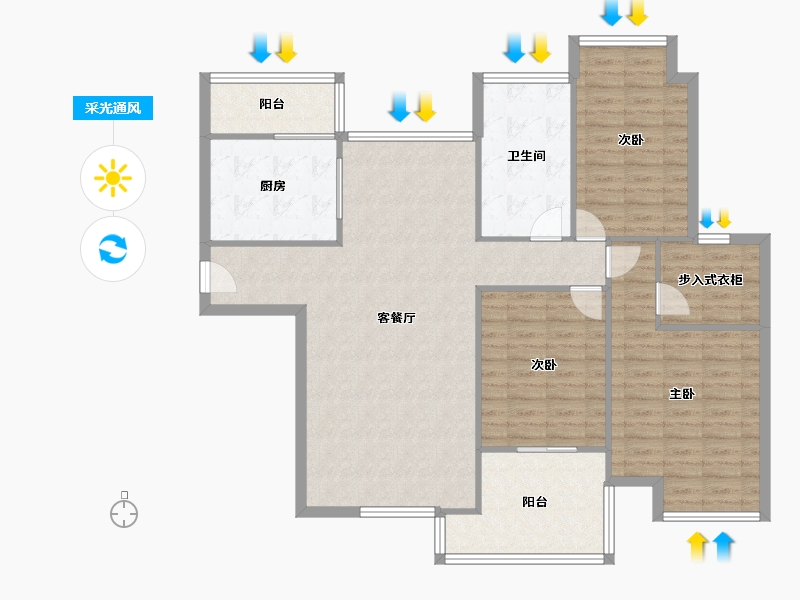 河南省-郑州市-丰源官邸-121.33-户型库-采光通风