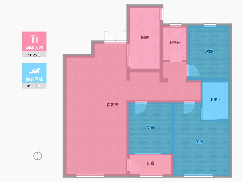 山东省-滨州市-黄山-105.00-户型库-动静分区