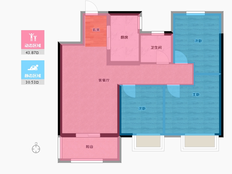 江苏省-南京市-印悦府-66.01-户型库-动静分区