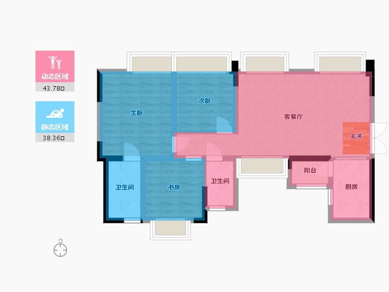 四川省-成都市-龙樾-72.75-户型库-动静分区