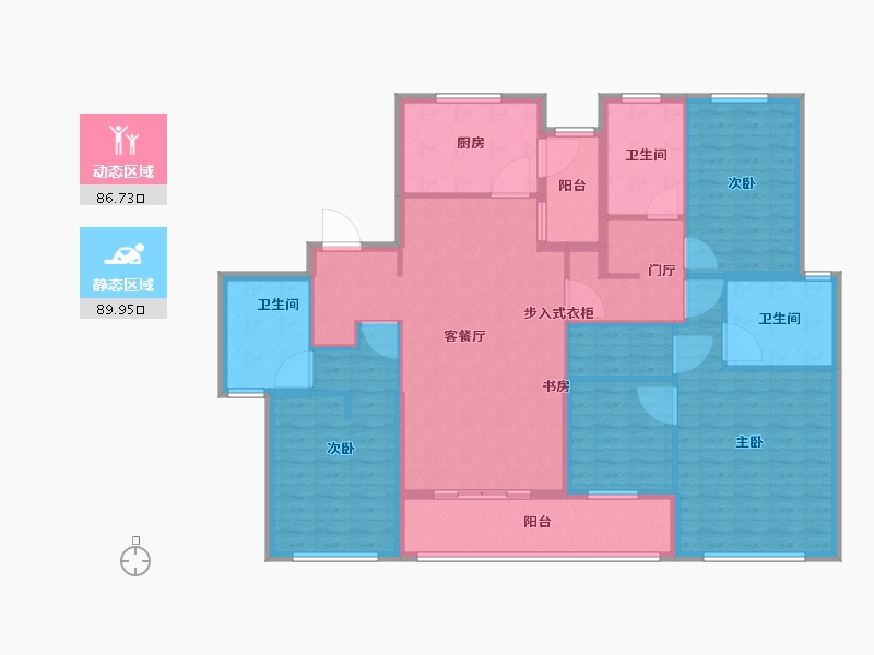 江苏省-苏州市-姑苏裕沁庭-160.00-户型库-动静分区