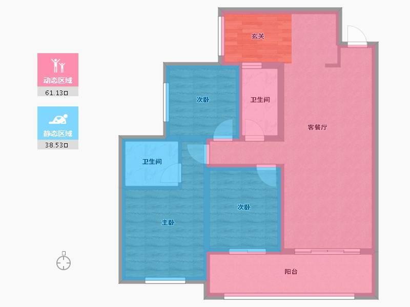 广西壮族自治区-柳州市-金科·天宸-88.55-户型库-动静分区