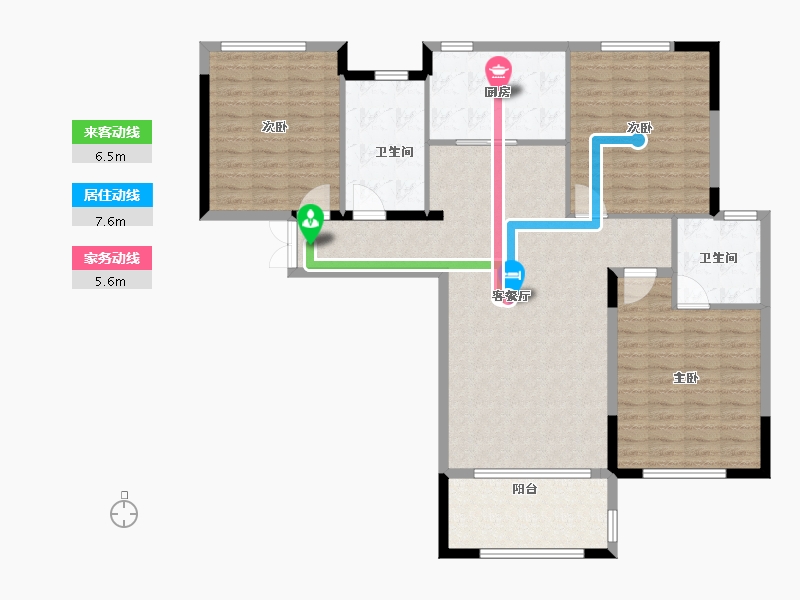 湖北省-荆州市-东都怡景-123.35-户型库-动静线