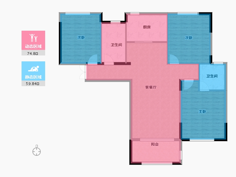 湖北省-荆州市-东都怡景-123.35-户型库-动静分区