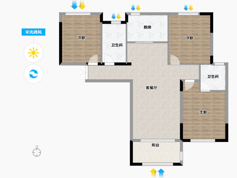 湖北省-荆州市-东都怡景-123.35-户型库-采光通风