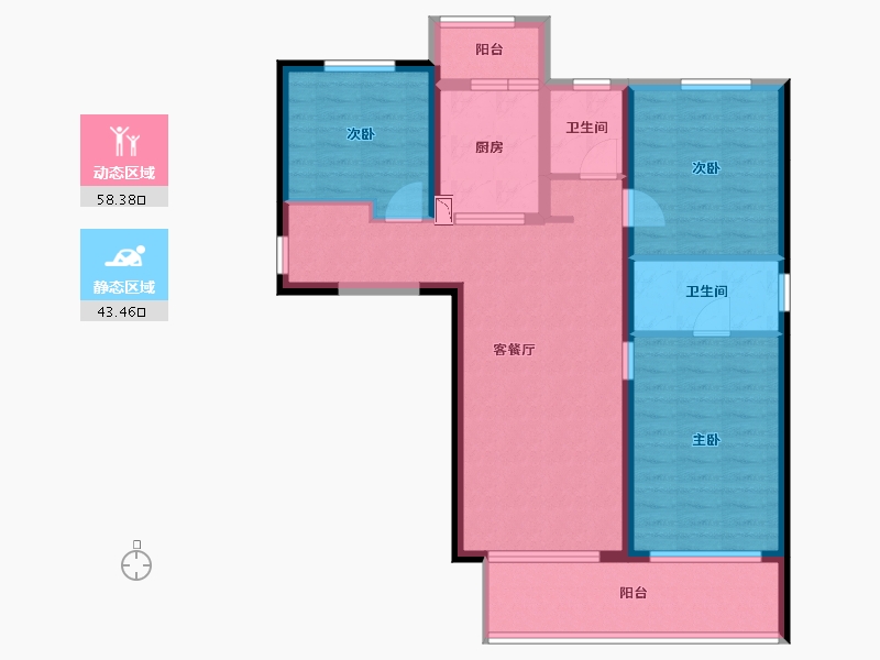 云南省-昆明市-万科大都会-91.03-户型库-动静分区