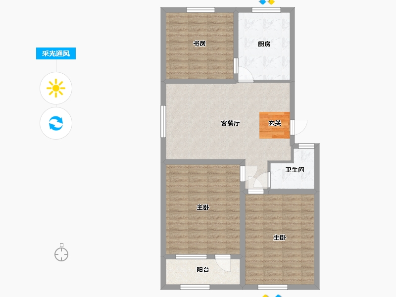 河北省-衡水市-龙凤居-90.15-户型库-采光通风