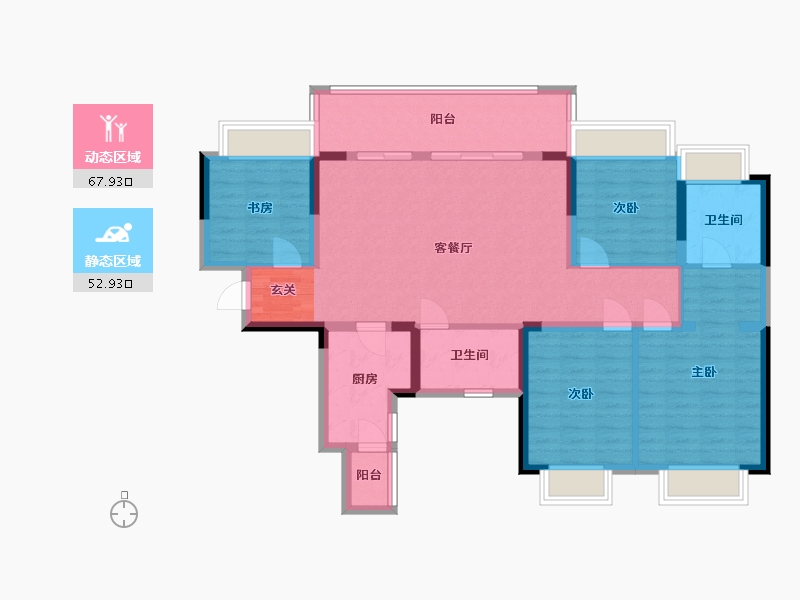 四川省-成都市-河畔府邸-108.15-户型库-动静分区