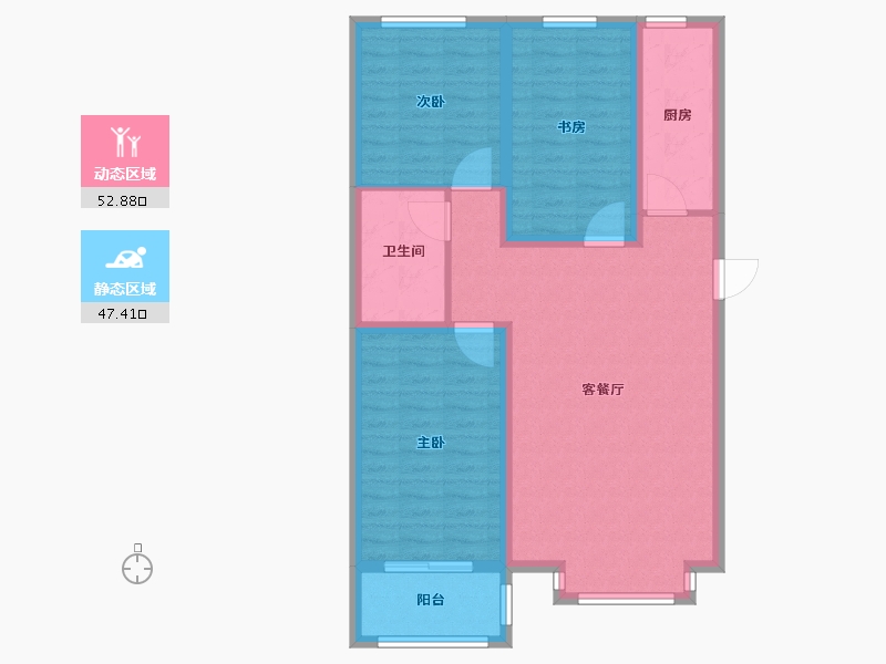 河北省-保定市-南湖春晓-90.00-户型库-动静分区