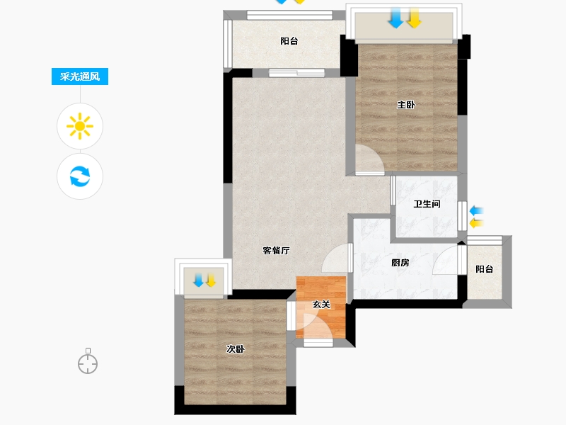 四川省-成都市-炎华置信花千集中心-52.15-户型库-采光通风