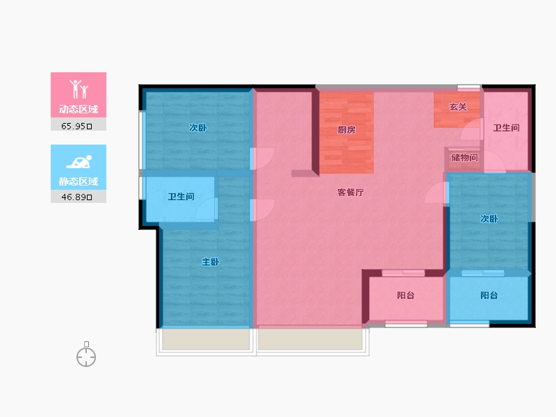 四川省-成都市-华府金沙名城-101.20-户型库-动静分区