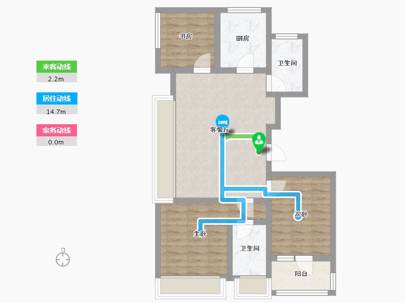 浙江省-杭州市-赞成旭辉时代悦章-70.58-户型库-动静线