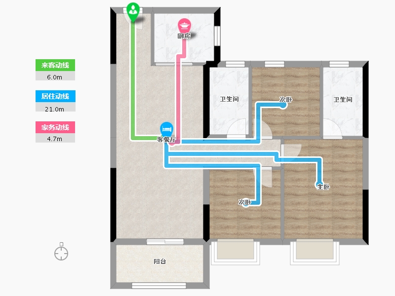 湖北省-咸宁市-碧桂园翡翠湾-81.71-户型库-动静线