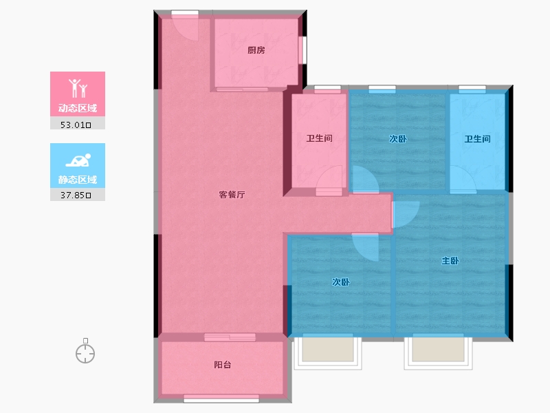 湖北省-咸宁市-碧桂园翡翠湾-81.71-户型库-动静分区