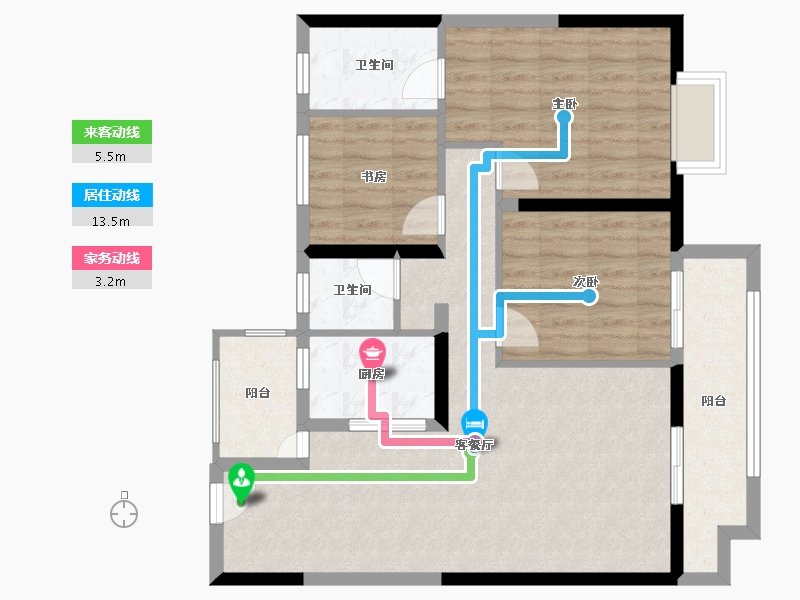 湖南省-衡阳市-万达酃湖书院-86.45-户型库-动静线