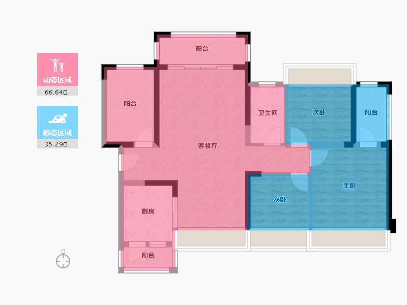 广西壮族自治区-柳州市-玖珑府-90.44-户型库-动静分区