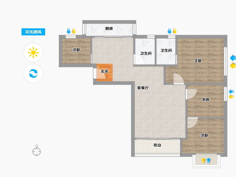 广东省-深圳市-新新家园-71.29-户型库-采光通风