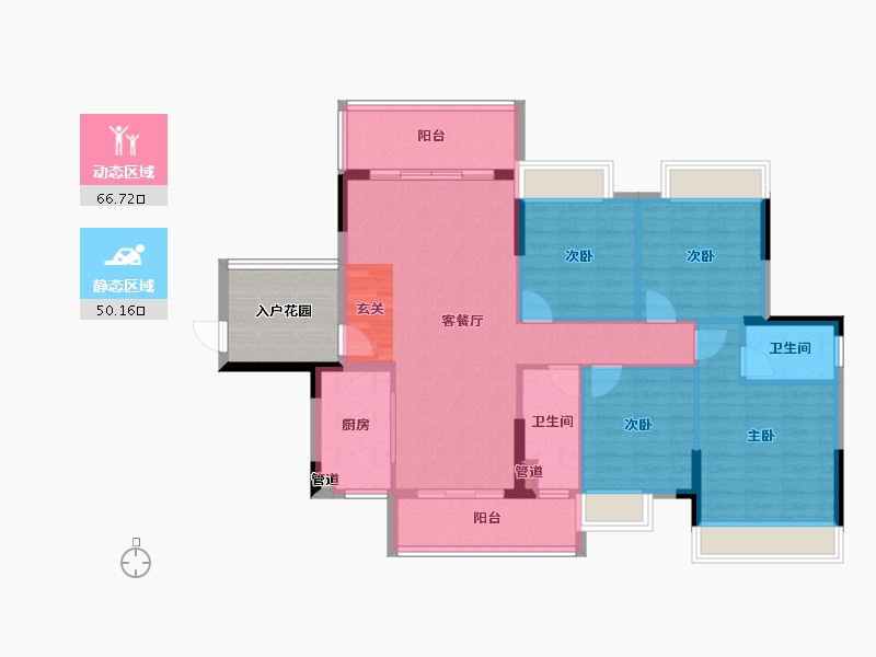 广东省-惠州市-侨康名轩-112.96-户型库-动静分区