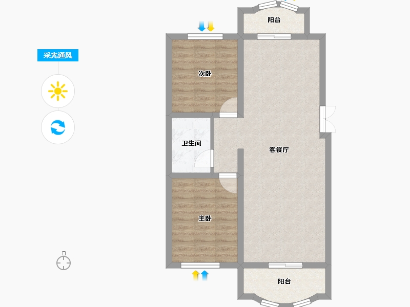 黑龙江省-齐齐哈尔市-中冶滨江半岛-72.84-户型库-采光通风