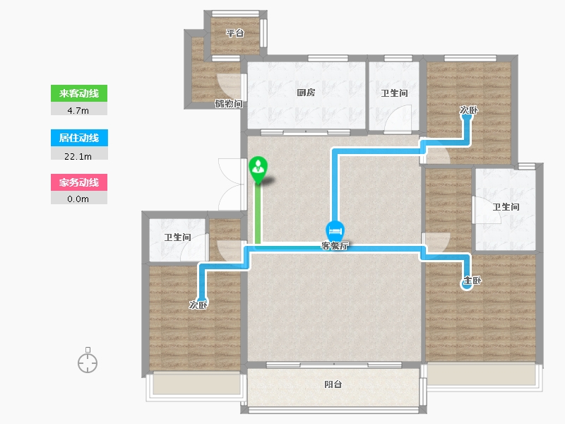 浙江省-杭州市-金科博翠府-139.01-户型库-动静线