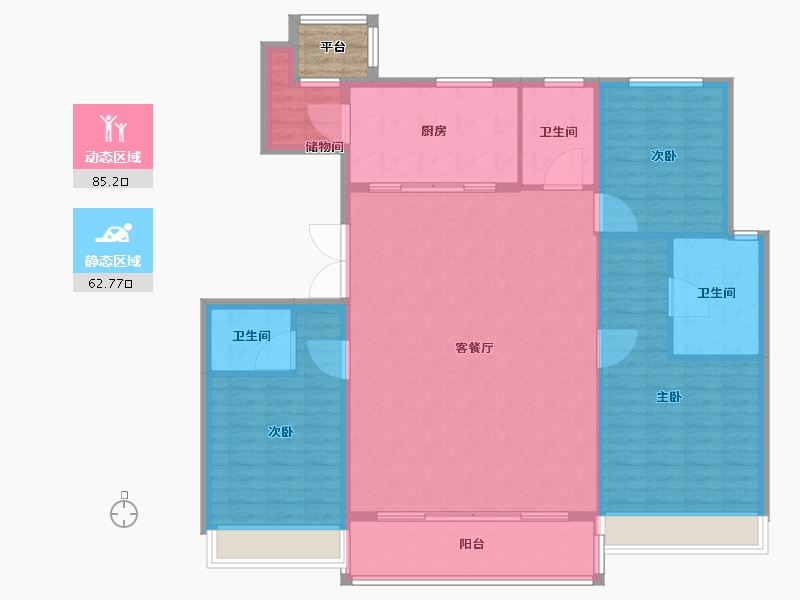 浙江省-杭州市-金科博翠府-139.01-户型库-动静分区