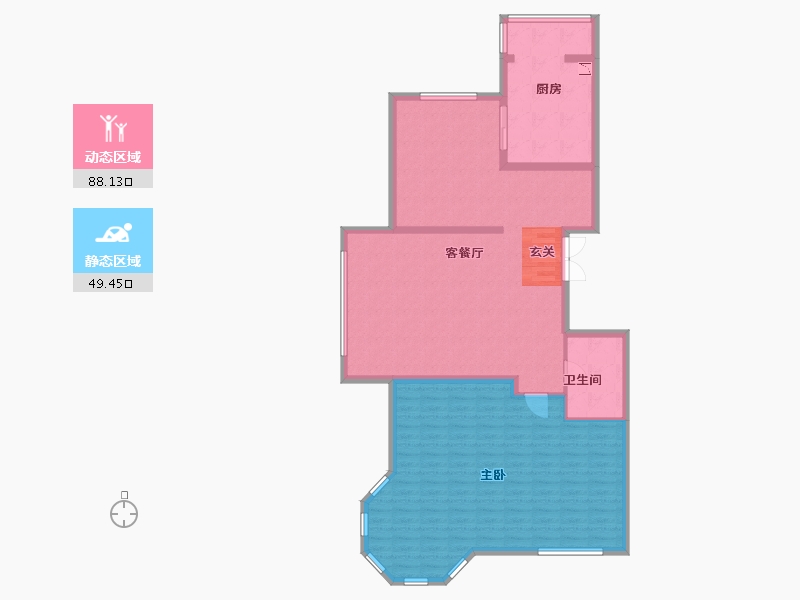 黑龙江省-鸡西市-福地洞天二期-126.69-户型库-动静分区