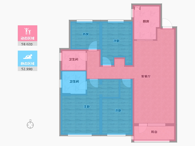 江苏省-苏州市-科技城金茂府-98.00-户型库-动静分区