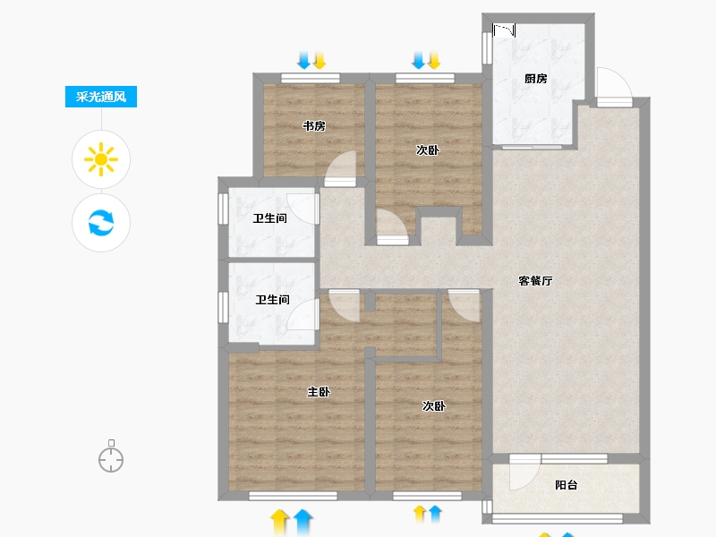 江苏省-苏州市-科技城金茂府-98.00-户型库-采光通风