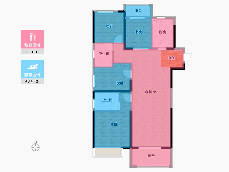 湖北省-武汉市-五矿万境水岸-97.99-户型库-动静分区