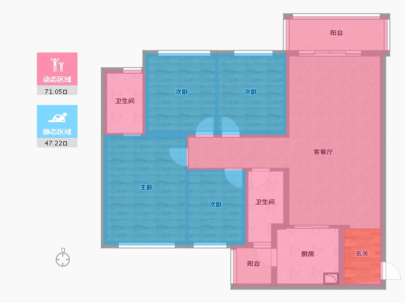 四川省-成都市-保利时代-105.41-户型库-动静分区