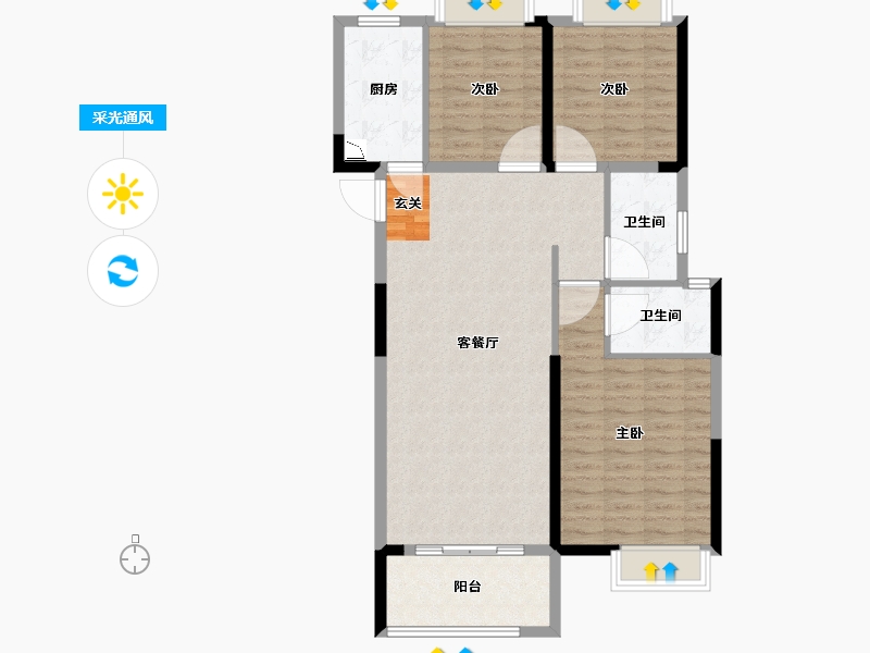 湖北省-武汉市-�吃没�府-96.01-户型库-采光通风