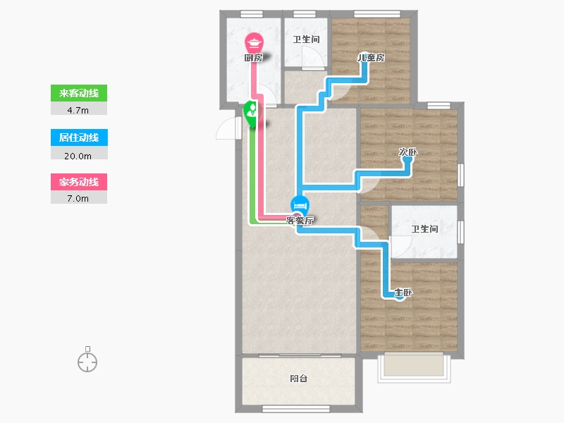 山东省-济宁市-中垠・悦城-88.80-户型库-动静线