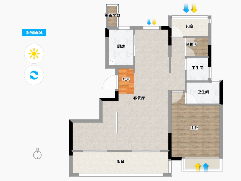 安徽省-合肥市-�嘣猛�-91.20-户型库-采光通风