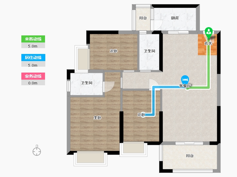 广东省-湛江市-碧海金岸花园-91.83-户型库-动静线