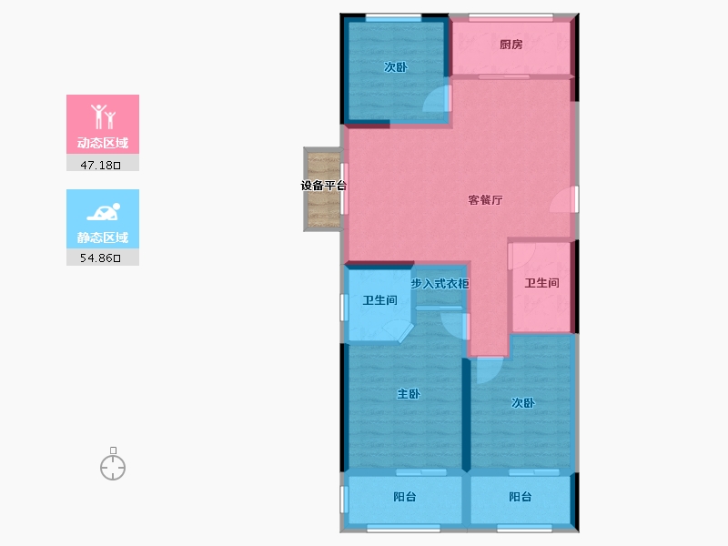 浙江省-宁波市-东麟府-93.25-户型库-动静分区