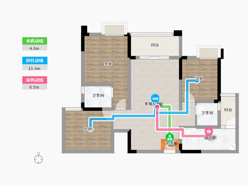 四川省-成都市-王府花园御锦苑-88.33-户型库-动静线