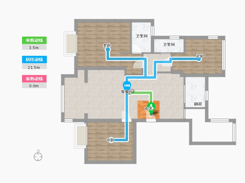 江苏省-苏州市-悦未来朗庭-86.62-户型库-动静线