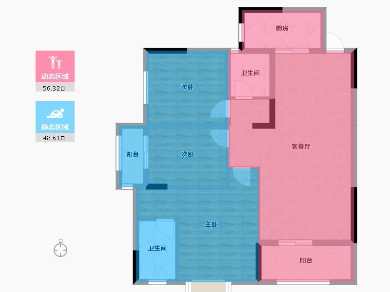 湖南省-怀化市-芷金城-94.38-户型库-动静分区