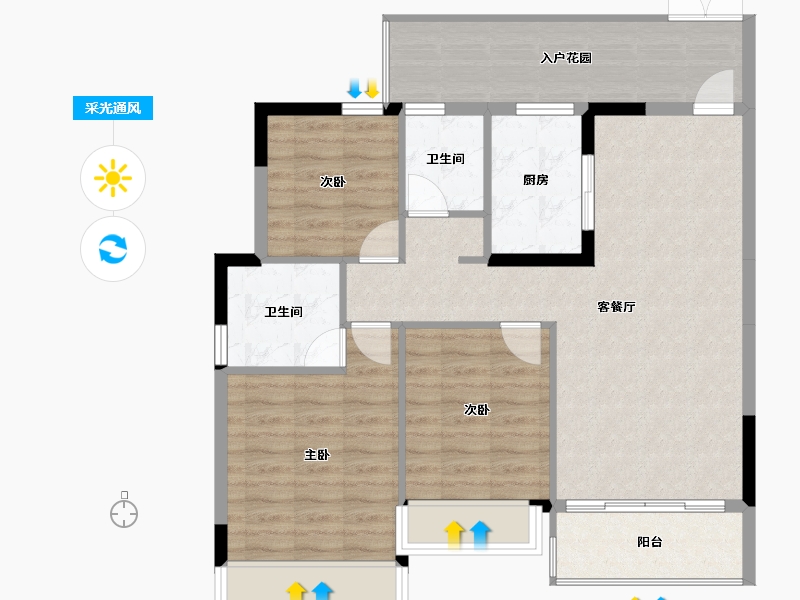 广西壮族自治区-北海市-江山铭门-94.24-户型库-采光通风