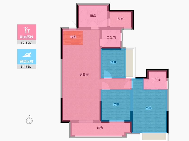 贵州省-贵阳市-盛华盛世华庭-92.42-户型库-动静分区