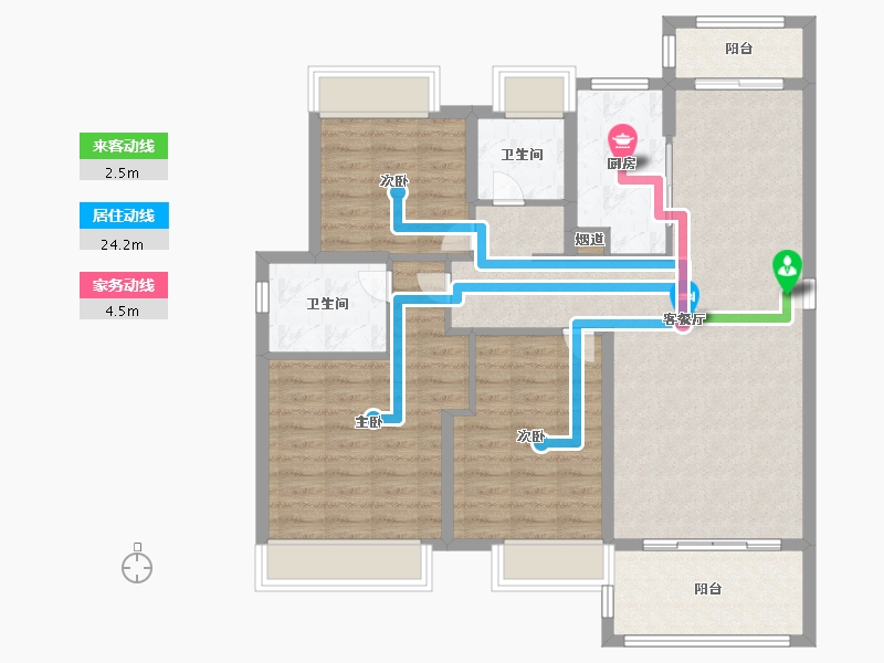 湖北省-武汉市-龙湖 东湖高新・春江郦城-103.99-户型库-动静线