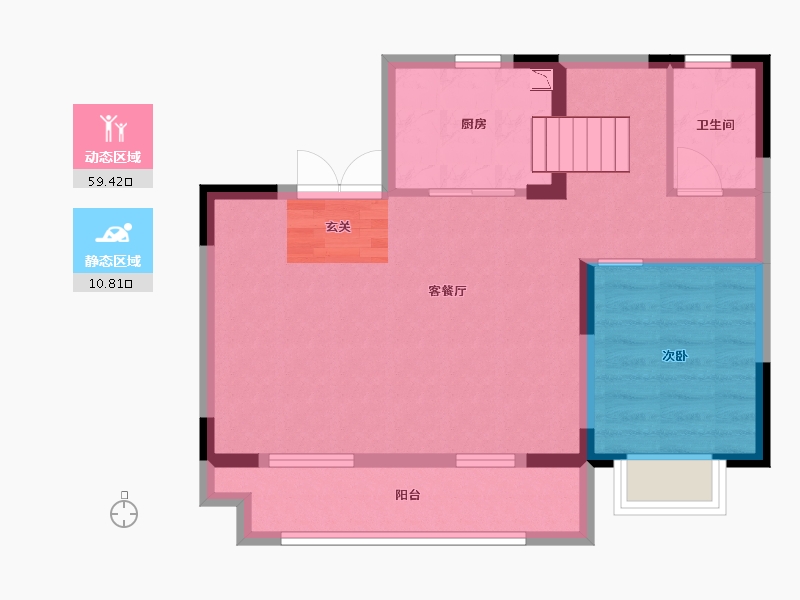 湖北省-武汉市-碧桂园十里春风-62.79-户型库-动静分区