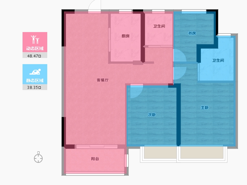 湖北省-武汉市-江悦�m园-77.60-户型库-动静分区