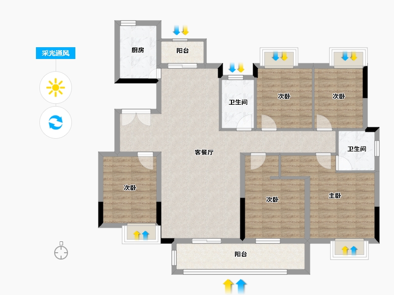 江西省-赣州市-书香华府-122.16-户型库-采光通风