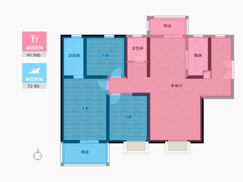 陕西省-宝鸡市-万晟荣曜景城-100.29-户型库-动静分区