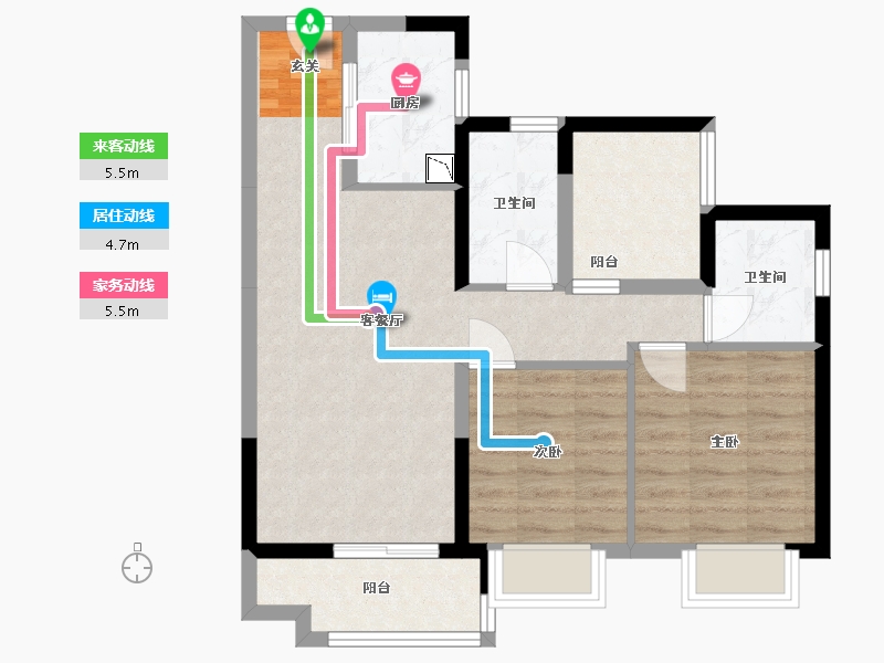 广东省-佛山市-融创滨江粤府-69.23-户型库-动静线