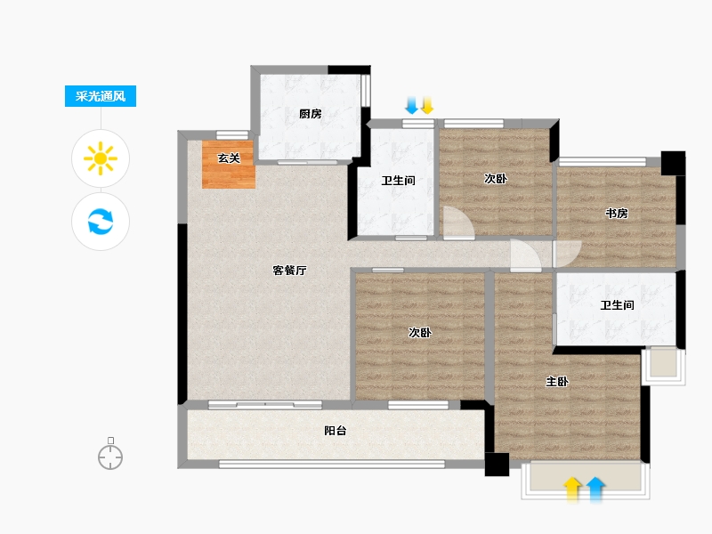 广东省-佛山市-保利天悦-112.63-户型库-采光通风