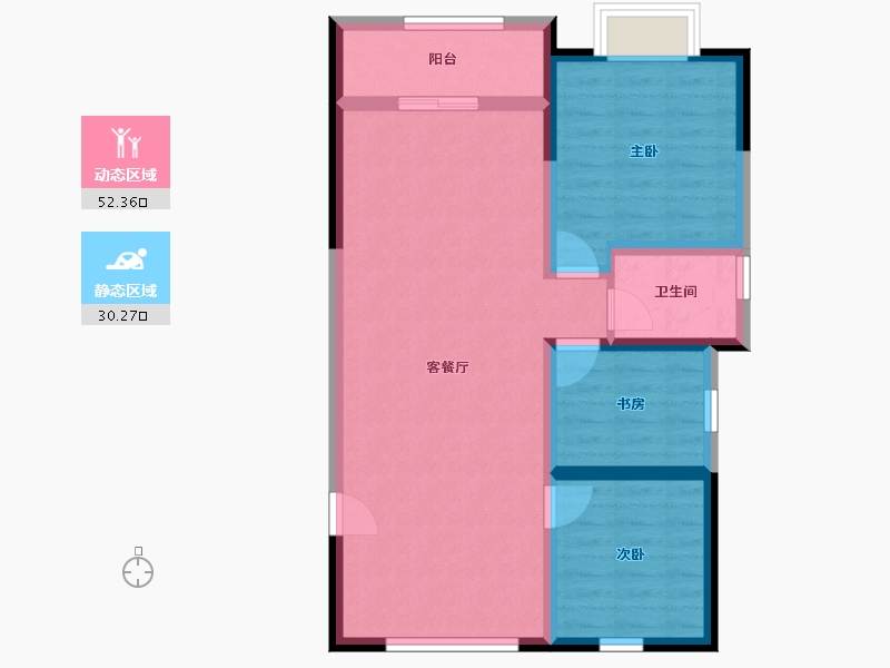 甘肃省-平凉市-天正润园C区-73.78-户型库-动静分区