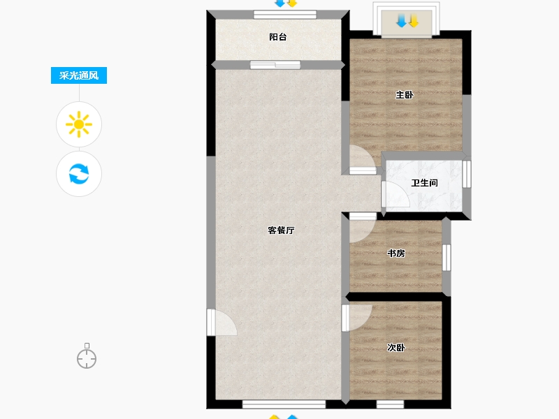 甘肃省-平凉市-天正润园C区-73.78-户型库-采光通风