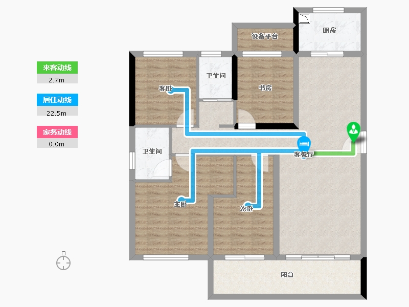 湖南省-长沙市-万境潇湘-108.20-户型库-动静线